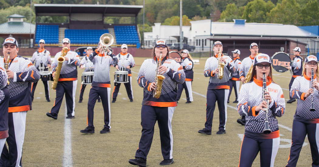 band performing at football game