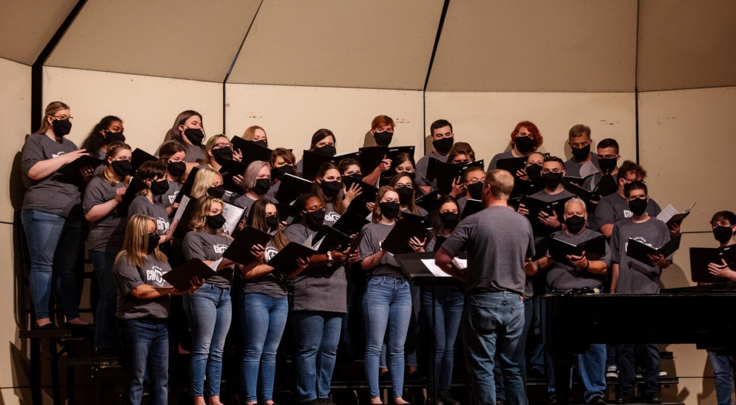 upike choir performing inside