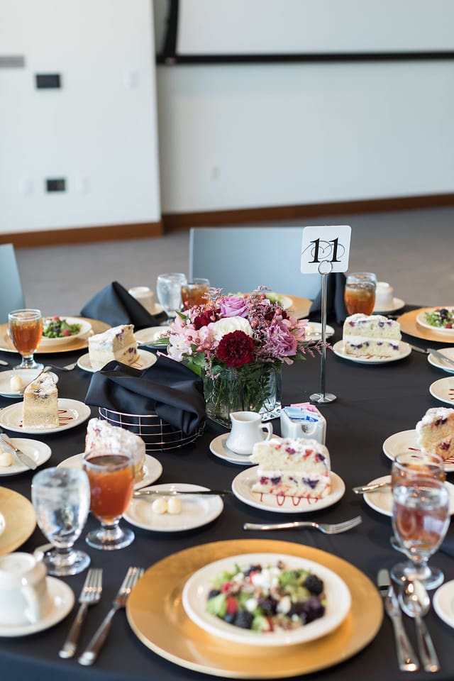 Table with menu items