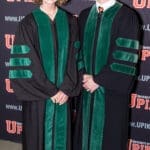 OMSP students and KYCOM Graduates Sarah Helphestine and Luke Wright stand together backstage at KYCOM Commencement 2018