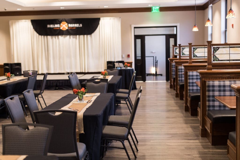 Event space photo inside Dueling Barrels 