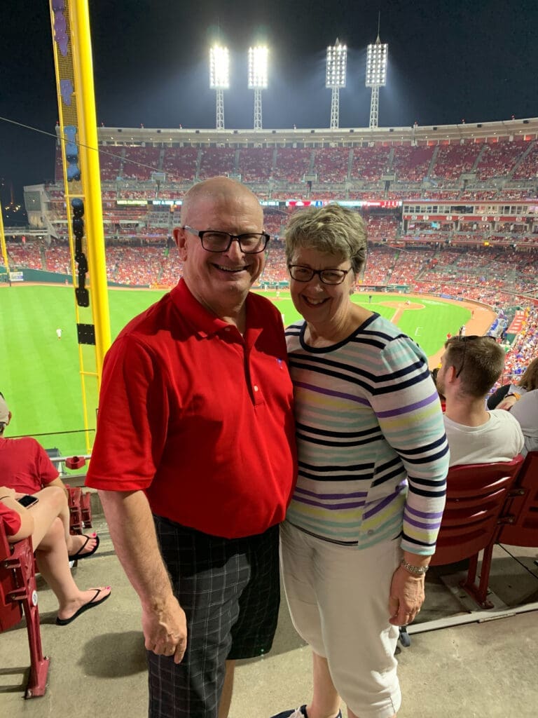 KYCOM dean and spouse enjoying baseball game