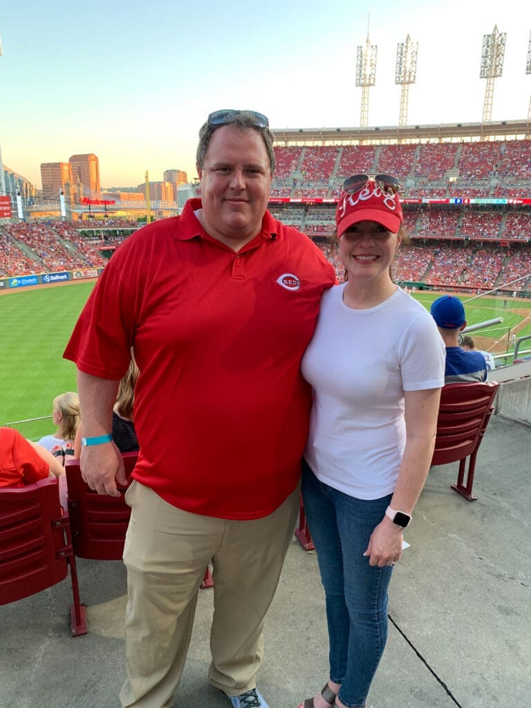 Couple enjoying the game