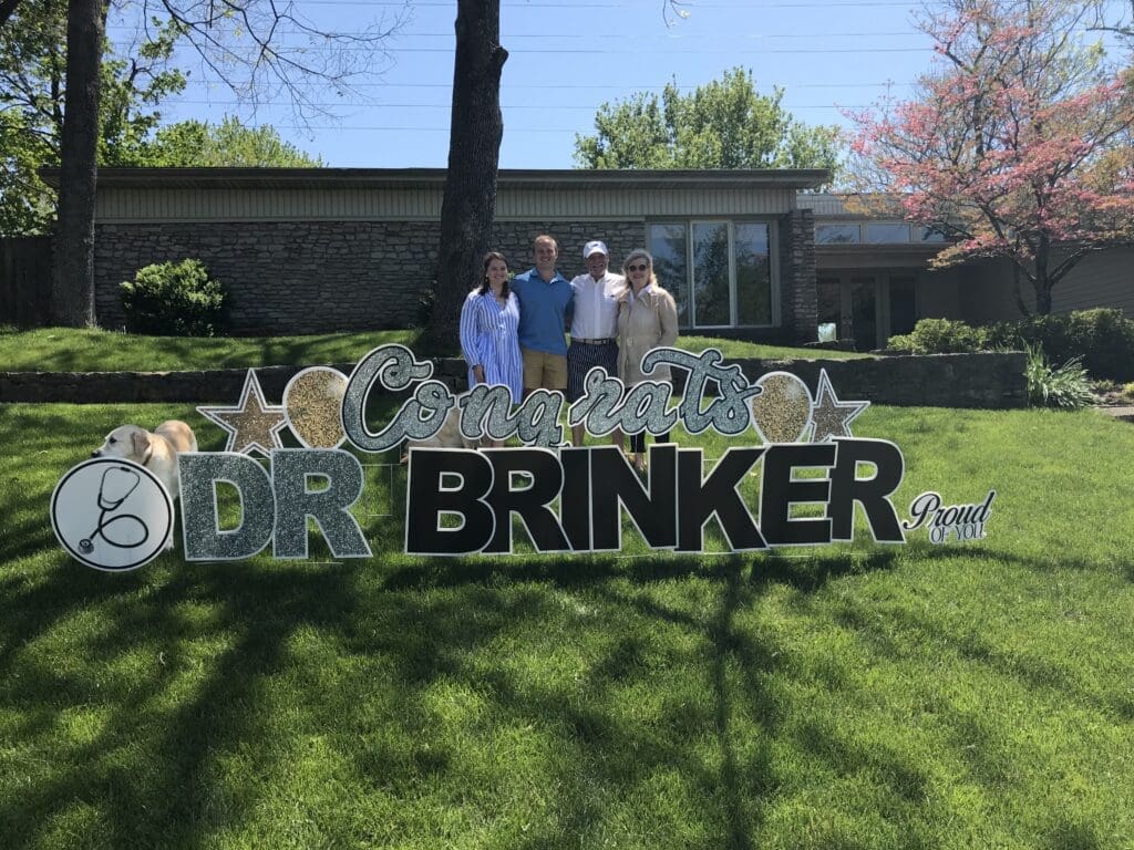 Kory Brinker, D.O., KYCOM class of 2020 celebrating with his family. 