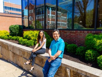 Nyla Gulley with Professor of Biology Phillip Jen, Ph.D.