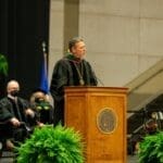 UPIKE President Webb speaking at Commencement