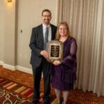 Award recipient Julia Smith pictured with Dean Kingery at KYCOM Founders Dinner