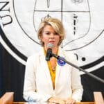 Tammy Riley at the podium