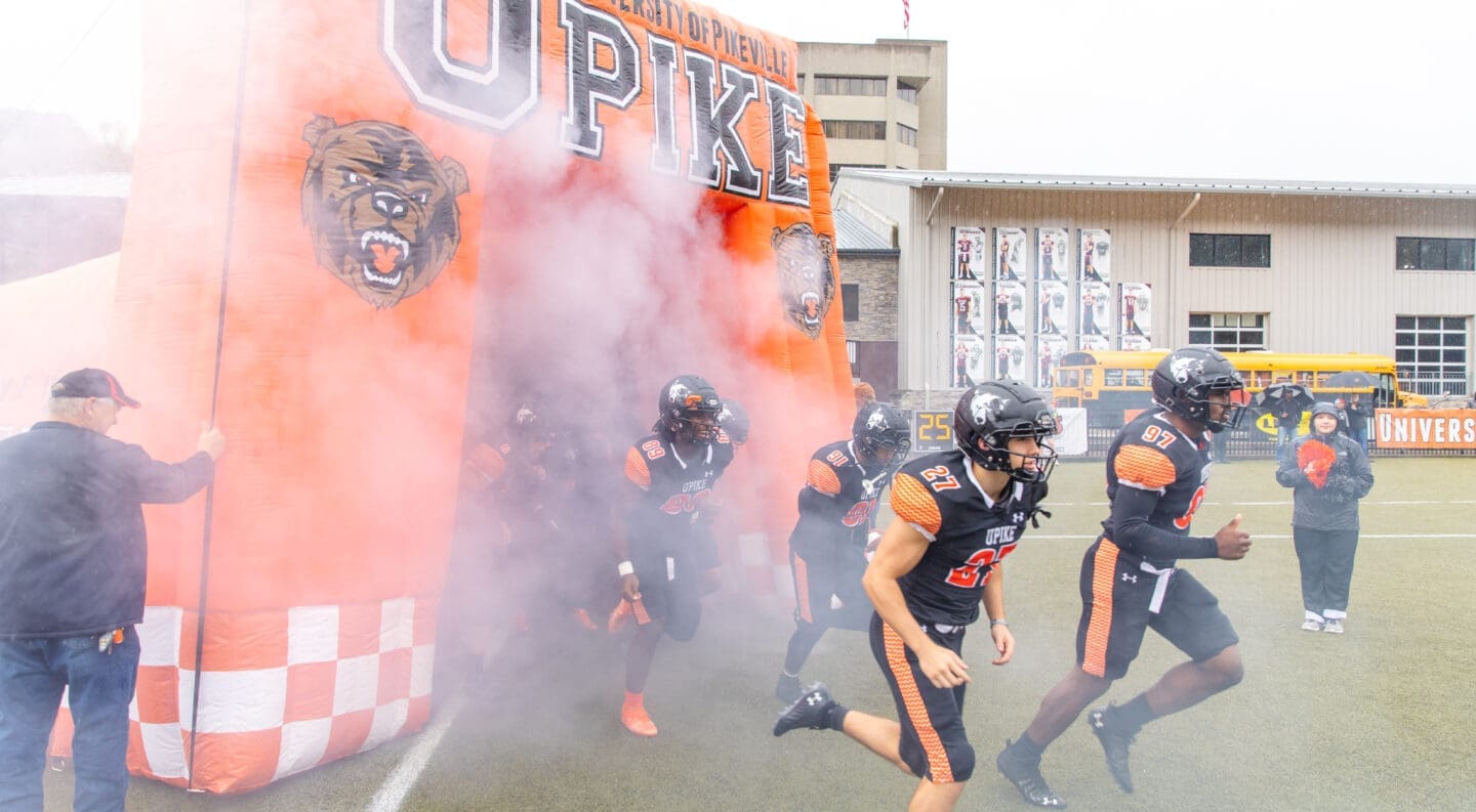 football team running out of tunnel