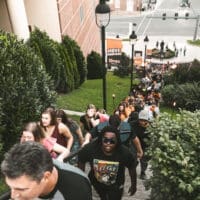 students participating in the climb